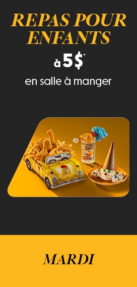 Menu enfant 5$